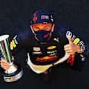 SCARPERIA, ITALY - SEPTEMBER 13: Third placed Alexander Albon of Thailand and Red Bull Racing celebrates after the F1 Grand Prix of Tuscany at Mugello Circuit on September 13, 2020 in Scarperia, Italy. (Photo by Mark Thompson/Getty Images)