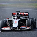 SCARPERIA, ITALY - SEPTEMBER 13: Romain Grosjean of France driving the (8) Haas F1 Team VF-20 Ferrari throws gravel from his tyres after running wide at the start during the F1 Grand Prix of Tuscany at Mugello Circuit on September 13, 2020 in Scarperia, Italy. (Photo by Clive Mason - Formula 1/Formula 1 via Getty Images)
