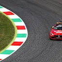 SCARPERIA, ITALY - SEPTEMBER 10: The FIA Safety Car drives on track during previews ahead of the F1