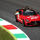 SCARPERIA, ITALY - SEPTEMBER 10: The FIA Safety Car drives on track during previews ahead of the F1