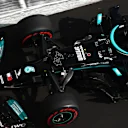 ABU DHABI, UNITED ARAB EMIRATES - DECEMBER 10: Lewis Hamilton of Great Britain driving the (44) Mercedes AMG Petronas F1 Team Mercedes W12 during practice ahead of the F1 Grand Prix of Abu Dhabi at Yas Marina Circuit on December 10, 2021 in Abu Dhabi, United Arab Emirates. (Photo by Dan Istitene - Formula 1/Formula 1 via Getty Images)