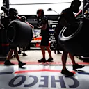 SPIELBERG, AUSTRIA - JULY 02: The Red Bull Racing team work in the garage during practice ahead of the F1 Grand Prix of Austria at Red Bull Ring on July 02, 2021 in Spielberg, Austria. (Photo by Mark Thompson/Getty Images)