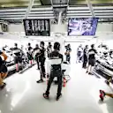 SPIELBERG, AUSTRIA - JULY 03: Scuderia AlphaTauri garage during qualifying ahead of the F1 Grand Prix of Austria at Red Bull Ring on July 03, 2021 in Spielberg, Austria. (Photo by Peter Fox/Getty Images)