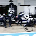SPIELBERG, AUSTRIA - JULY 04: Pierre Gasly of France driving the (10) Scuderia AlphaTauri AT02 Honda makes a pitstop during the F1 Grand Prix of Austria at Red Bull Ring on July 04, 2021 in Spielberg, Austria. (Photo by Peter Fox/Getty Images)