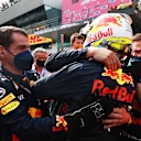 SPIELBERG, AUSTRIA - JULY 04: Race winner Max Verstappen of Netherlands and Red Bull Racing celebrates in parc ferme during the F1 Grand Prix of Austria at Red Bull Ring on July 04, 2021 in Spielberg, Austria. (Photo by Mark Thompson/Getty Images)