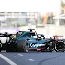 BAKU, AZERBAIJAN - JUNE 06: The broken car of Lance Stroll of Canada and Aston Martin F1 Team is seen on the track after a crash during the F1 Grand Prix of Azerbaijan at Baku City Circuit on June 06, 2021 in Baku, Azerbaijan. (Photo by Clive Rose/Getty Images)