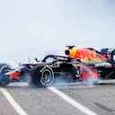 BAKU, AZERBAIJAN - JUNE 06: Max Verstappen of the Netherlands driving the (33) Red Bull Racing RB16B Honda crashes during the F1 Grand Prix of Azerbaijan at Baku City Circuit on June 06, 2021 in Baku, Azerbaijan. (Photo by Clive Rose/Getty Images)