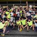 BAKU, AZERBAIJAN - JUNE 06: Scuderia AlphaTauri celebrate 3rd and 7th positions during the F1 Grand Prix of Azerbaijan at Baku City Circuit on June 06, 2021 in Baku, Azerbaijan. (Photo by Peter Fox/Getty Images)