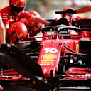 BAHRAIN, BAHRAIN - MARCH 26: Charles Leclerc of Monaco driving the (16) Scuderia Ferrari SF21 stops in the Pitlane during practice ahead of the F1 Grand Prix of Bahrain at Bahrain International Circuit on March 26, 2021 in Bahrain, Bahrain. (Photo by Peter Fox/Getty Images)