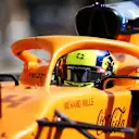 BAHRAIN, BAHRAIN - MARCH 26: Lando Norris of Great Britain driving the (4) McLaren F1 Team MCL35M Mercedes in the Pitlane during practice ahead of the F1 Grand Prix of Bahrain at Bahrain International Circuit on March 26, 2021 in Bahrain, Bahrain. (Photo by Peter Fox/Getty Images)