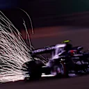 BAHRAIN, BAHRAIN - MARCH 26: Sparks fly behind Pierre Gasly of France driving the (10) Scuderia AlphaTauri AT02 Honda on track during practice ahead of the F1 Grand Prix of Bahrain at Bahrain International Circuit on March 26, 2021 in Bahrain, Bahrain. (Photo by Mario Renzi - Formula 1/Formula 1 via Getty Images)