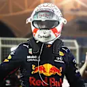 BAHRAIN, BAHRAIN - MARCH 27: Pole position qualifier Max Verstappen of Netherlands and Red Bull Racing celebrates in parc ferme during qualifying ahead of the F1 Grand Prix of Bahrain at Bahrain International Circuit on March 27, 2021 in Bahrain, Bahrain. (Photo by Lars Baron/Getty Images)