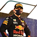 BAHRAIN, BAHRAIN - MARCH 28: Second placed Max Verstappen of Netherlands and Red Bull Racing looks dejected on the podium during the F1 Grand Prix of Bahrain at Bahrain International Circuit on March 28, 2021 in Bahrain, Bahrain. (Photo by Clive Mason - Formula 1/Formula 1 via Getty Images)