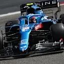 The resplendent blue of the Alpine A521 shines at Sakhir, with Esteban Ocon taking over on day 1