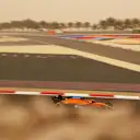 Norris's papaya MCL35M complements the orange hues of the Bahrain desert perfectly