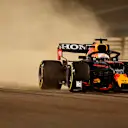 BAHRAIN, BAHRAIN - MARCH 12: Max Verstappen of the Netherlands driving the (33) Red Bull Racing RB16B Honda kicks up sand during Day One of F1 Testing at Bahrain International Circuit on March 12, 2021 in Bahrain, Bahrain. (Photo by Clive Mason - Formula 1/Formula 1 via Getty Images)