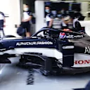 Tsunoda pulls out of the garage for another run