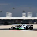 Pierre Gasly with the flow-vis on his AlphaTauri AT02