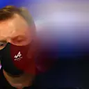 SPA, BELGIUM - AUGUST 27: Laurent Rossi, CEO of Alpine F1 looks on in the Team Principals Press Conference during practice ahead of the F1 Grand Prix of Belgium at Circuit de Spa-Francorchamps on August 27, 2021 in Spa, Belgium. (Photo by Dan Istitene/Getty Images)