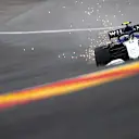 SPA, BELGIUM - AUGUST 28: Nicholas Latifi of Canada driving the (6) Williams Racing FW43B Mercedes during final practice ahead of the F1 Grand Prix of Belgium at Circuit de Spa-Francorchamps on August 28, 2021 in Spa, Belgium. (Photo by Dan Istitene - Formula 1/Formula 1 via Getty Images)