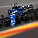 SPA, BELGIUM - AUGUST 28: Fernando Alonso of Spain driving the (14) Alpine A521 Renault during final practice ahead of the F1 Grand Prix of Belgium at Circuit de Spa-Francorchamps on August 28, 2021 in Spa, Belgium. (Photo by Dan Istitene - Formula 1/Formula 1 via Getty Images)