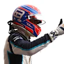 SPA, BELGIUM - AUGUST 28: Second place qualifier George Russell of Great Britain and Williams celebrates in parc ferme during qualifying ahead of the F1 Grand Prix of Belgium at Circuit de Spa-Francorchamps on August 28, 2021 in Spa, Belgium. (Photo by Dan Istitene - Formula 1/Formula 1 via Getty Images)