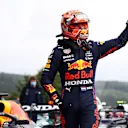 SPA, BELGIUM - AUGUST 28: Pole position qualifier Max Verstappen of Netherlands and Red Bull Racing celebrates in parc ferme during qualifying ahead of the F1 Grand Prix of Belgium at Circuit de Spa-Francorchamps on August 28, 2021 in Spa, Belgium. (Photo by Mark Thompson/Getty Images)
