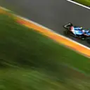 SPA, BELGIUM - AUGUST 28: Esteban Ocon of France driving the (31) Alpine A521 Renault during qualifying ahead of the F1 Grand Prix of Belgium at Circuit de Spa-Francorchamps on August 28, 2021 in Spa, Belgium. (Photo by Dan Mullan/Getty Images)
