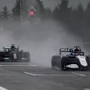 SPA, BELGIUM - AUGUST 29: George Russell of Great Britain driving the (63) Williams Racing FW43B Mercedes during the F1 Grand Prix of Belgium at Circuit de Spa-Francorchamps on August 29, 2021 in Spa, Belgium. (Photo by Mario Renzi - Formula 1/Formula 1 via Getty Images)