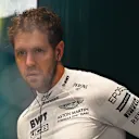 SAO PAULO, BRAZIL - NOVEMBER 12: Sebastian Vettel of Germany and Aston Martin F1 Team prepares to drive in the garage during practice ahead of the F1 Grand Prix of Brazil at Autodromo Jose Carlos Pace on November 12, 2021 in Sao Paulo, Brazil. (Photo by Clive Mason - Formula 1/Formula 1 via Getty Images)