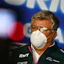 SAO PAULO, BRAZIL - NOVEMBER 12: Otmar Szafnauer, Team Principal and Chief Executive Officer of Aston Martin F1 Team talks in the Team Principals Press Conference after practice ahead of the F1 Grand Prix of Brazil at Autodromo Jose Carlos Pace on November 12, 2021 in Sao Paulo, Brazil. (Photo by Clive Mason/Getty Images)