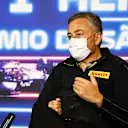 SAO PAULO, BRAZIL - NOVEMBER 12: Director of Pirelli F1 Mario Isola talks in the Team Principals Press Conference after practice ahead of the F1 Grand Prix of Brazil at Autodromo Jose Carlos Pace on November 12, 2021 in Sao Paulo, Brazil. (Photo by Clive Mason/Getty Images)
