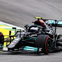 SAO PAULO, BRAZIL - NOVEMBER 12: Valtteri Bottas of Finland driving the (77) Mercedes AMG Petronas F1 Team Mercedes W12 during qualifying ahead of the F1 Grand Prix of Brazil at Autodromo Jose Carlos Pace on November 12, 2021 in Sao Paulo, Brazil. (Photo by Bryn Lennon - Formula 1/Formula 1 via Getty Images)