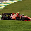 SAO PAULO, BRAZIL - NOVEMBER 12: Carlos Sainz of Spain driving the (55) Scuderia Ferrari SF21 during qualifying ahead of the F1 Grand Prix of Brazil at Autodromo Jose Carlos Pace on November 12, 2021 in Sao Paulo, Brazil. (Photo by Buda Mendes/Getty Images)