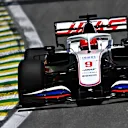 SAO PAULO, BRAZIL - NOVEMBER 13: Nikita Mazepin of Russia driving the (9) Haas F1 Team VF-21 Ferrari during practice ahead of the F1 Grand Prix of Brazil at Autodromo Jose Carlos Pace on November 13, 2021 in Sao Paulo, Brazil. (Photo by Clive Mason - Formula 1/Formula 1 via Getty Images)