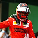 SAO PAULO, BRAZIL - NOVEMBER 13: Third placed Carlos Sainz of Spain and Ferrari celebrates in parc ferme during the sprint ahead of the F1 Grand Prix of Brazil at Autodromo Jose Carlos Pace on November 13, 2021 in Sao Paulo, Brazil. (Photo by Bryn Lennon - Formula 1/Formula 1 via Getty Images)