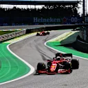 SAO PAULO, BRAZIL - NOVEMBER 14: Charles Leclerc of Monaco driving the (16) Scuderia Ferrari SF21 during the F1 Grand Prix of Brazil at Autodromo Jose Carlos Pace on November 14, 2021 in Sao Paulo, Brazil. (Photo by Peter Fox/Getty Images)