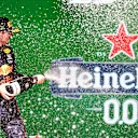 SAO PAULO, BRAZIL - NOVEMBER 14: Second placed Max Verstappen of Netherlands and Red Bull Racing celebrates on the podium during the F1 Grand Prix of Brazil at Autodromo Jose Carlos Pace on November 14, 2021 in Sao Paulo, Brazil. (Photo by Mark Thompson/Getty Images)