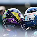 SAO PAULO, BRAZIL - NOVEMBER 14: Race winner Lewis Hamilton of Great Britain and Mercedes GP celebrates with teammate and third placed Valtteri Bottas of Finland and Mercedes GP in parc ferme during the F1 Grand Prix of Brazil at Autodromo Jose Carlos Pace on November 14, 2021 in Sao Paulo, Brazil. (Photo by Mario Renzi - Formula 1/Formula 1 via Getty Images)