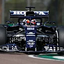 IMOLA, ITALY - APRIL 16: Yuki Tsunoda of Japan driving the (22) Scuderia AlphaTauri AT02 Honda on track during practice ahead of the F1 Grand Prix of Emilia Romagna at Autodromo Enzo e Dino Ferrari on April 16, 2021 in Imola, Italy. (Photo by Bryn Lennon/Getty Images)