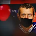 IMOLA, ITALY - APRIL 16: Haas F1 Team Principal Guenther Steiner talks in the Team Principals Press Conference during practice ahead of the F1 Grand Prix of Emilia Romagna at Autodromo Enzo e Dino Ferrari on April 16, 2021 in Imola, Italy. (Photo by Clive Mason/Getty Images)