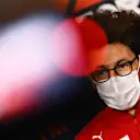 IMOLA, ITALY - APRIL 16: Scuderia Ferrari Team Principal Mattia Binotto talks in the Team Principals Press Conference during practice ahead of the F1 Grand Prix of Emilia Romagna at Autodromo Enzo e Dino Ferrari on April 16, 2021 in Imola, Italy. (Photo by Clive Mason/Getty Images)