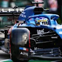 IMOLA, ITALY - APRIL 16: Fernando Alonso of Spain driving the (14) Alpine A521 Renault in the Pitlane during practice ahead of the F1 Grand Prix of Emilia Romagna at Autodromo Enzo e Dino Ferrari on April 16, 2021 in Imola, Italy. (Photo by Peter Fox/Getty Images)