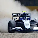 IMOLA, ITALY - APRIL 17: Nicholas Latifi of Canada driving the (6) Williams Racing FW43B Mercedes runs into the gravel during final practice ahead of the F1 Grand Prix of Emilia Romagna at Autodromo Enzo e Dino Ferrari on April 17, 2021 in Imola, Italy. (Photo by Dan Istitene - Formula 1/Formula 1 via Getty Images)