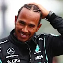 IMOLA, ITALY - APRIL 17: Pole position qualifier Lewis Hamilton of Great Britain and Mercedes GP looks on in parc ferme during qualifying ahead of the F1 Grand Prix of Emilia Romagna at Autodromo Enzo e Dino Ferrari on April 17, 2021 in Imola, Italy. (Photo by Dan Istitene - Formula 1/Formula 1 via Getty Images)