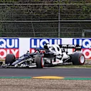 IMOLA, ITALY - APRIL 18: Yuki Tsunoda of Japan driving the (22) Scuderia AlphaTauri AT02 Honda spins during the F1 Grand Prix of Emilia Romagna at Autodromo Enzo e Dino Ferrari on April 18, 2021 in Imola, Italy. (Photo by Lars Baron/Getty Images)