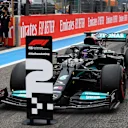 LE CASTELLET, FRANCE - JUNE 19: Second placed qualifier Lewis Hamilton of Great Britain and Mercedes GP stops in parc ferme during qualifying ahead of the F1 Grand Prix of France at Circuit Paul Ricard on June 19, 2021 in Le Castellet, France. (Photo by Nicolas Tucat - Pool/Getty Images)