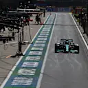 NORTHAMPTON, ENGLAND - JULY 16: Sebastian Vettel of Germany driving the (5) Aston Martin AMR21 Mercedes in the Pitlane during practice ahead of the F1 Grand Prix of Great Britain at Silverstone on July 16, 2021 in Northampton, England. (Photo by Mark Thompson/Getty Images)