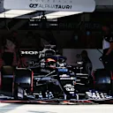 NORTHAMPTON, ENGLAND - JULY 16: Yuki Tsunoda of Japan driving the (22) Scuderia AlphaTauri AT02 Honda leaves the garage during qualifying ahead of the F1 Grand Prix of Great Britain at Silverstone on July 16, 2021 in Northampton, England. (Photo by Peter Fox/Getty Images)