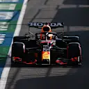 NORTHAMPTON, ENGLAND - JULY 16: Max Verstappen of the Netherlands driving the (33) Red Bull Racing RB16B Honda in the Pitlane during qualifying ahead of the F1 Grand Prix of Great Britain at Silverstone on July 16, 2021 in Northampton, England. (Photo by Mark Thompson/Getty Images)